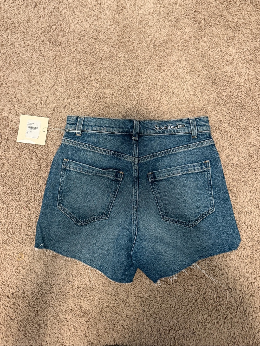 Favorite Daughter Mid-Rise Distressed Denim Shorts - Blue Wash - Picture 2 of 3